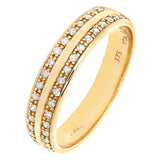 0.2ct Round Diamond Bead Set Anniversary Ring In UK Hallmarked 9ct Yellow Gold