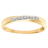 Diamond Pave Twist Half Eternity Ring In UK Hallmarked 9ct Yellow Gold