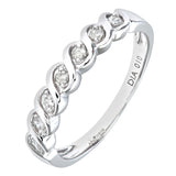 0.1ct Round Diamond Bezel Set 7-Stone Eternity Ring In UK Hallmarked 9ct White Gold
