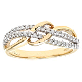 0.22ct Round Diamond Pave Set Side Stone Statement Ring In UK Hallmarked 9ct Yellow Gold