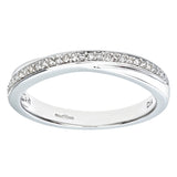 0.14ct Round Diamond Pave Set Twist Eternity Ring In UK Hallmarked 9ct White Gold