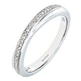 0.14ct Round Diamond Pave Set Twist Eternity Ring In UK Hallmarked 9ct White Gold