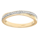 0.14ct Round Diamond Pave Set Twist Eternity Ring In UK Hallmarked 9ct Yellow Gold