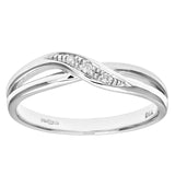 Round Diamond Crossover Eternity Pave Set Ring In UK Hallmarked 9ct White Gold
