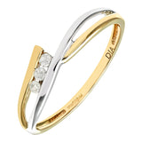 Channel Set Diamond Statement Ring In UK Hallmarked 9ct White And Yellow Gold