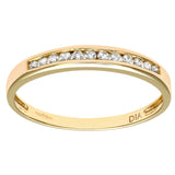 0.12ct Round Diamond Channel Set Half Eternity Ring In UK Hallmarked 9ct Yellow Gold