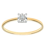 Round Diamond Pave Set Engagement Ring In UK Hallmarked 9ct Yellow Gold