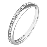 Pave Set Diamond Twist Half Eternity Ring In UK Hallmarked 9ct White Gold