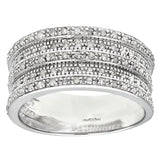 0.5ct Round Diamond Prong Set Half-Eternity Statement Ring In UK Hallmarked 9ct White Gold