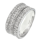 0.5ct Round Diamond Prong Set Half-Eternity Statement Ring In UK Hallmarked 9ct White Gold