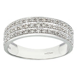 0.25ct Round Diamond Prong Set Half-Eternity Statement Ring In UK Hallmarked 9ct White Gold