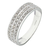 0.25ct Round Diamond Prong Set Half-Eternity Statement Ring In UK Hallmarked 9ct White Gold