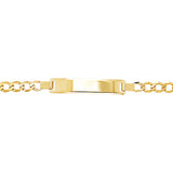 9CT YEL GOLD CURB BABIES 6"" ID BRACELET