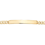 9CT YEL GOLD LADIES' ID 7.5 INCHES BRCLT