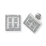 DIAMOND SQ STUDS W/G