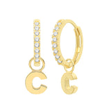 9CT YEL GOLD INITIAL EARRING CHARM