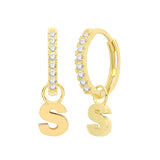 9CT YEL GOLD INITIAL EARRING CHARM