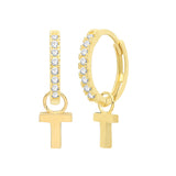 9 CT YEL GOLD INITIAL EARRING CHARM