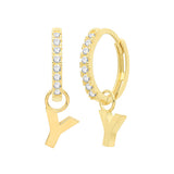 9CT YEL GOLD INITIAL EARRING CHARM