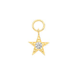 9CT YEL GOLD CZ STAR EARRING CHARM