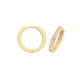 9CT YEL GOLD HINGED CZ SET EARRINGS