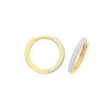 9CT YEL GOLD HINGED CZ SET EARRINGS