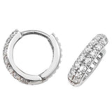 9CT WHT GOLD HINGED CZ EARRINGS