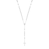SILVER ROSARY BEAD NECKLET