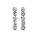 SILVER ROUND CZ DROP EARRINGS