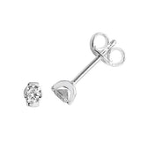 SILVER ROUND CZ STUD EARRINGS