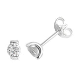 SILVER ROUND CZ STUD EARRINGS