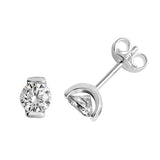 SILVER ROUND CZ STUD EARRINGS