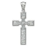 SILVER CZ CROSS PENDANT