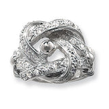 SILVER MEN'S KNOT CZ RING