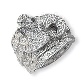 SILVER MEN'S SADDLE CZ RING