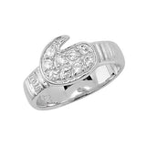 SILVER BABIES' BOXING GLOVE CZ RING