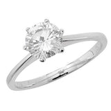 SILVER LADIES' SOLITAIRE CZ RING