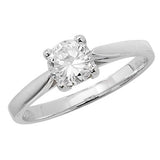 SILVER LADIES' SOLITAIRE CZ RING