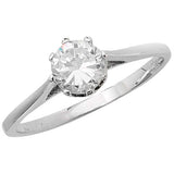 SILVER LADIES' SOLITAIRE CZ RING