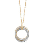 9CT YEL/WHT LADIES' 18 INCH CZ NECKLET