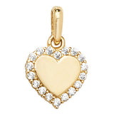 9CT YEL GOLD HEART CZ PENDANT