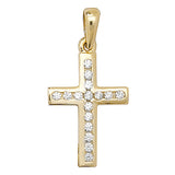 9CT YEL GOLD CROSS CZ PENDANT