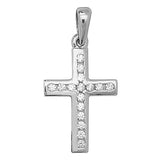 9CT WHT GOLD CROSS CZ PENDANT