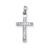 9CT WHT GOLD CROSS CZ PENDANT