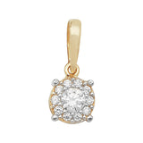 9CT YEL GOLD SML RND CZ PENDANT