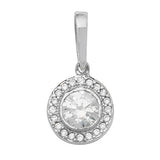 9CT WHT GOLD RND CZ PENDANT