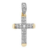 9CT YEL GOLD SMALL CROSS CZ PENDANT