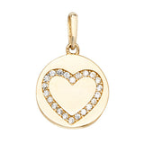 9CT YEL GOLD HEART CZ PENDANT