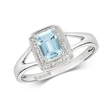 DIAMOND & EMERALD CUT AQUA W/G