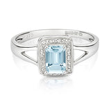 DIAMOND & EMERALD CUT AQUA W/G